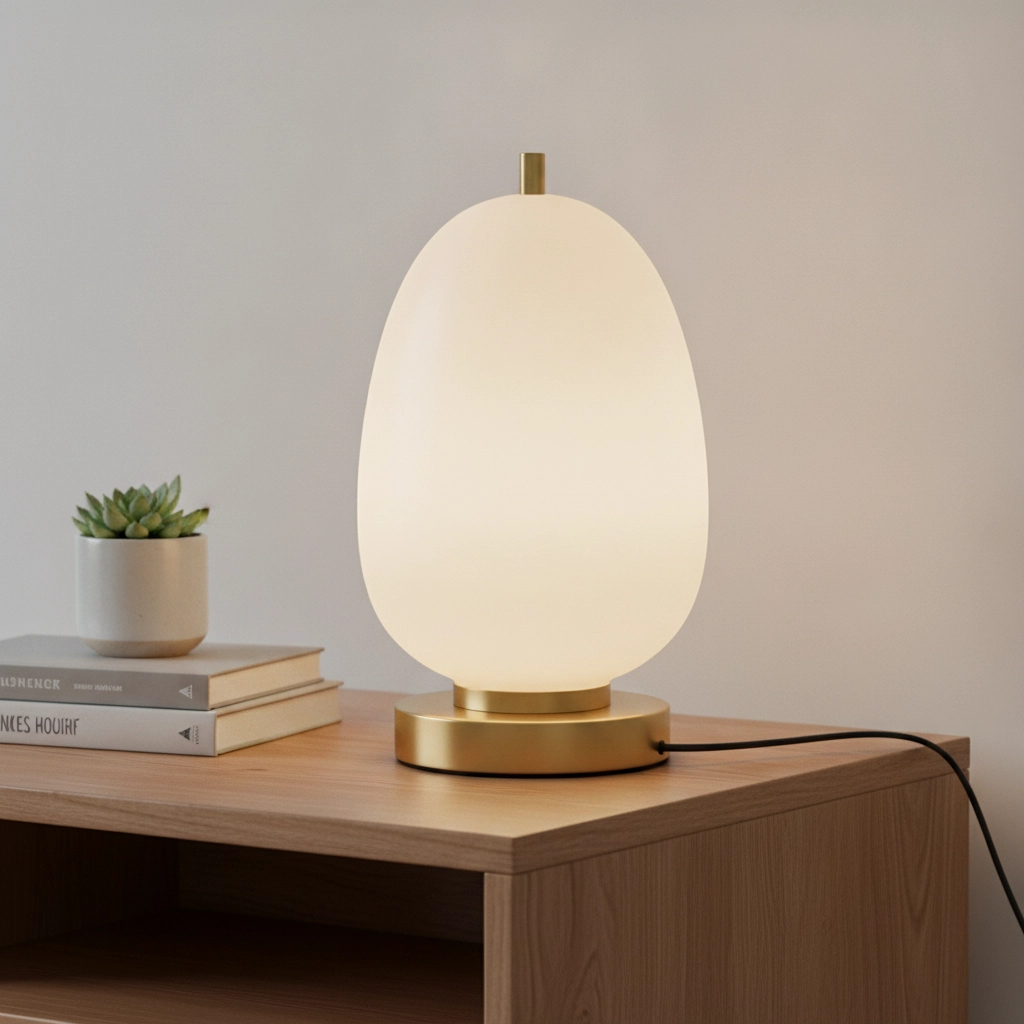 Tafellamp Lato goud met wit
