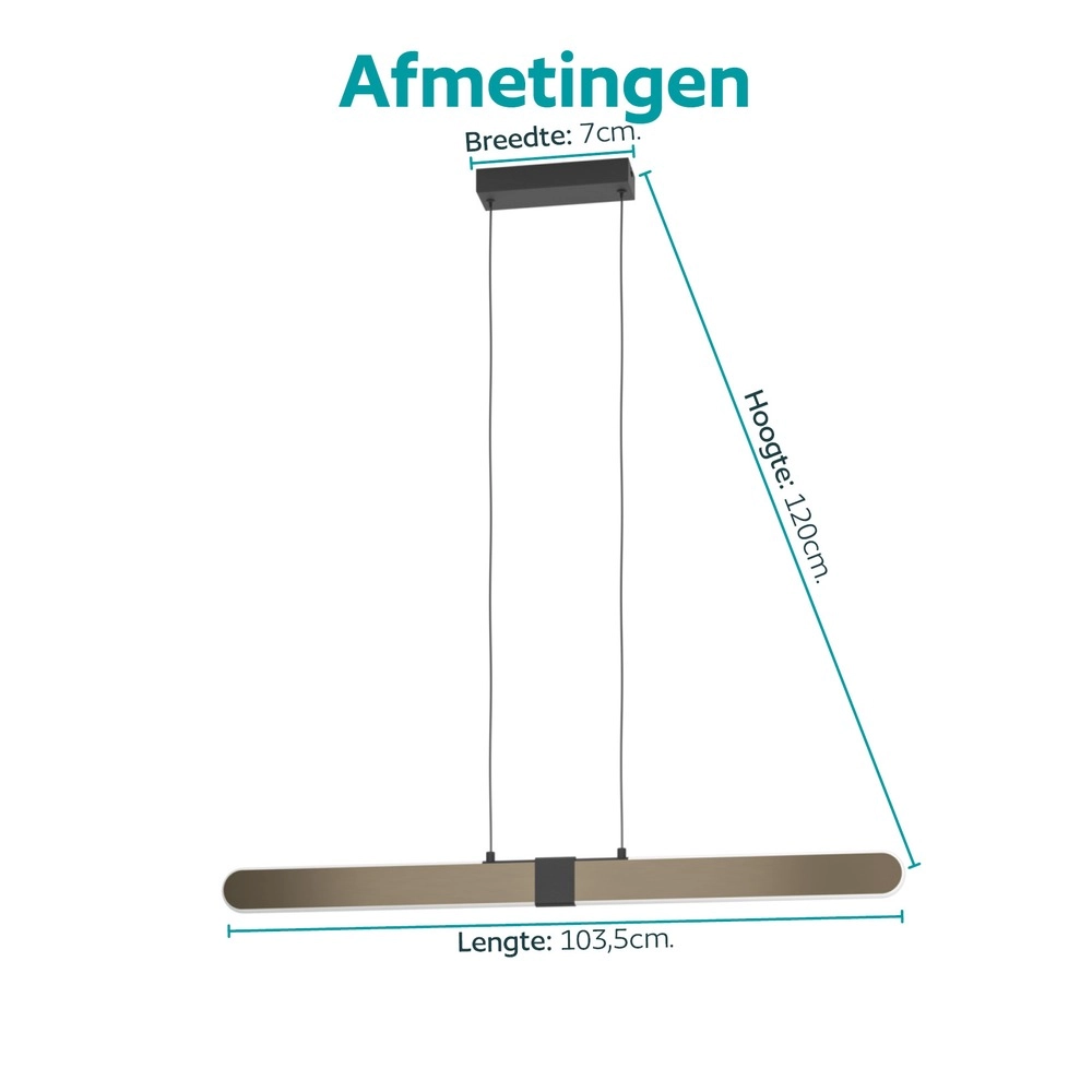 Design hanglamp Concesio zwart met brons Eglo 9008606391394