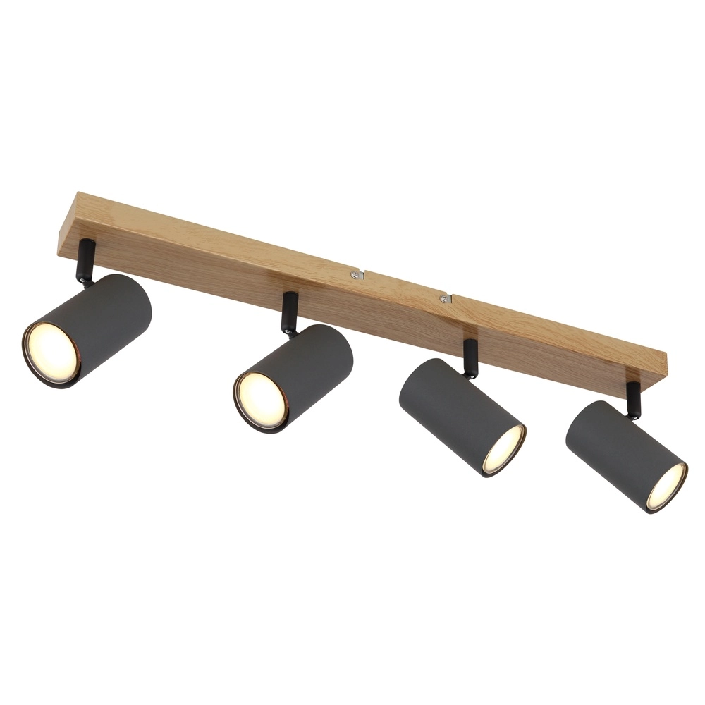 Plafondlamp 4-lichts Robby hout