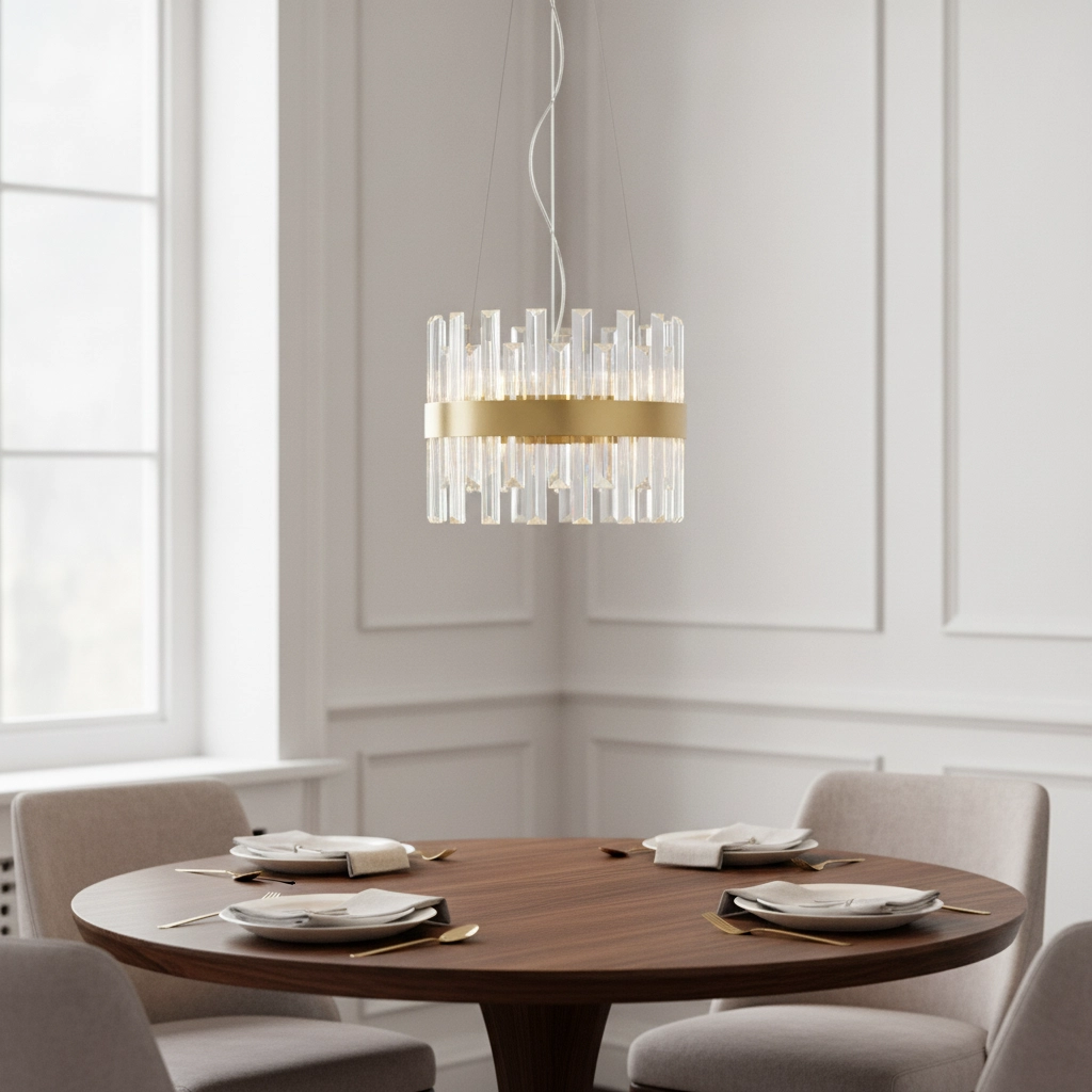 Gouden hanglamp Crown Ø 35cm