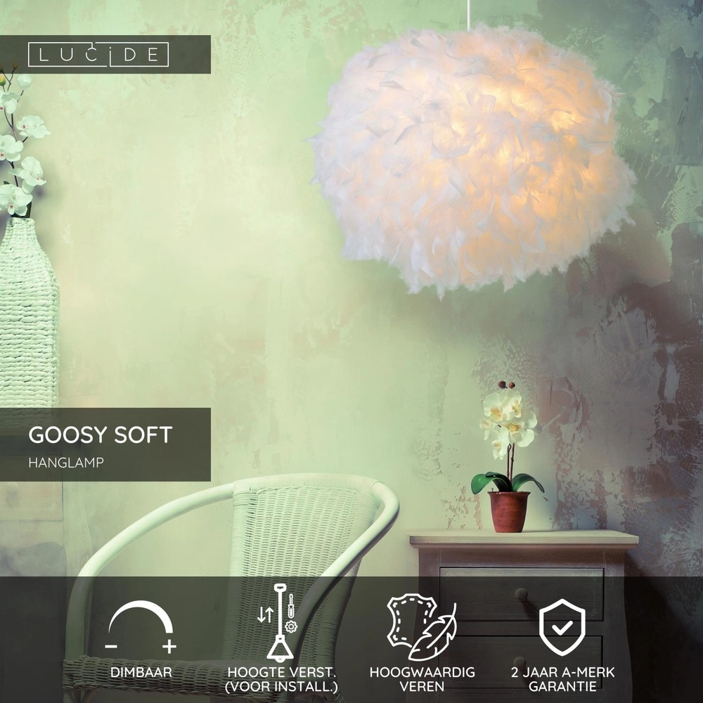 Hanglamp Goosy Soft Ø 50cm wit Lucide 5411212712707