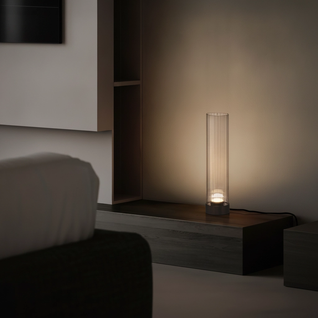 Design tafellamp Brielle antraciet met mokka glas