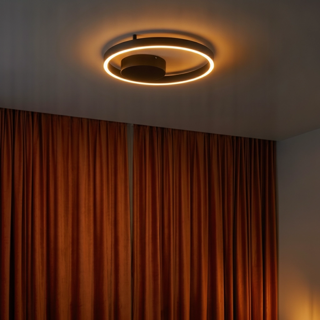Plafondlamp Hedra rond Ø 40cm zwart