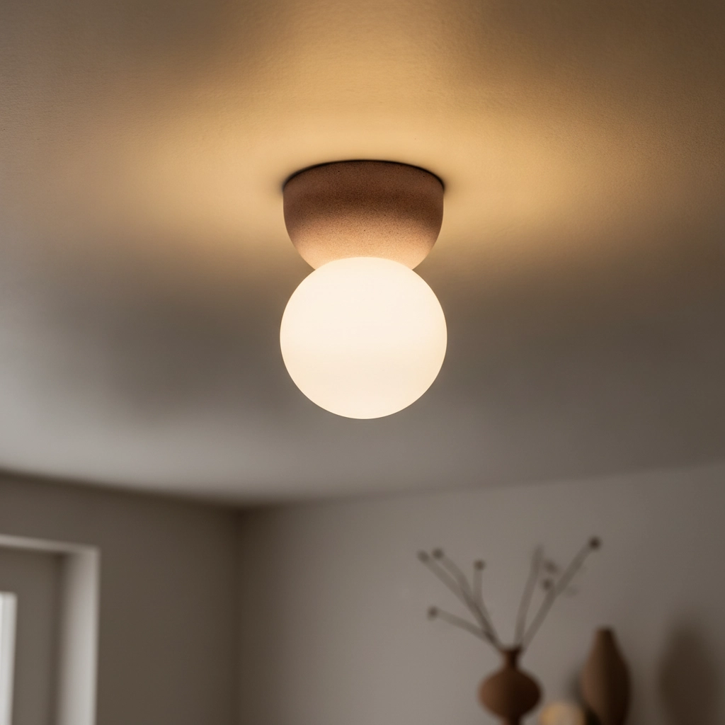 Plafondlamp Zero rood met wit