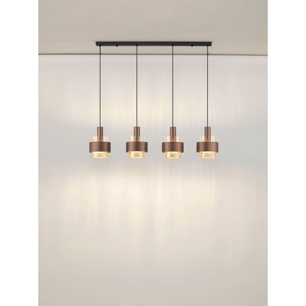 Moderne hanglamp Serena 4-lichts koffie bruin Lyora 5212063501157