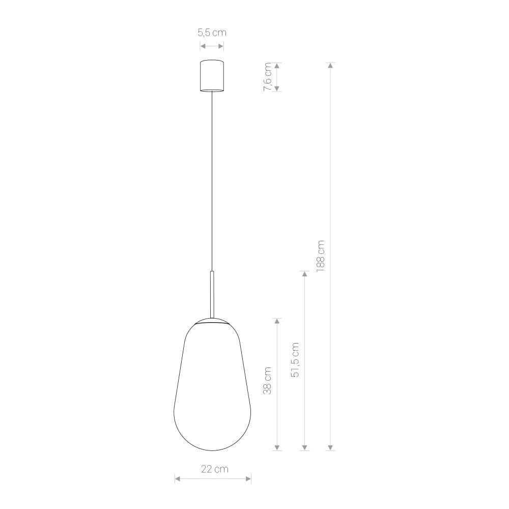 Ø 22cm hanglamp Pear Medium zwart met helder glas Lyora 5903139779890