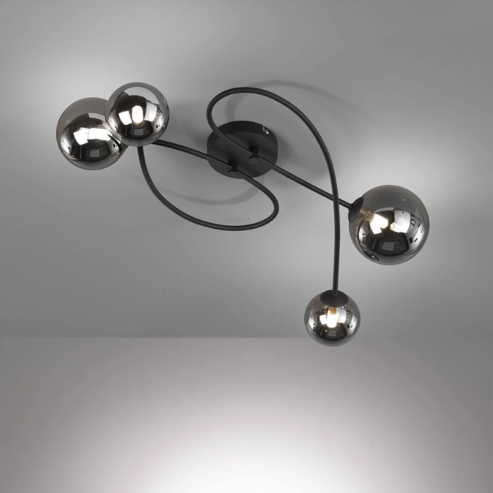 4-lichts plafondlamp Bala zwart Fischer & Honsel 4003694214056