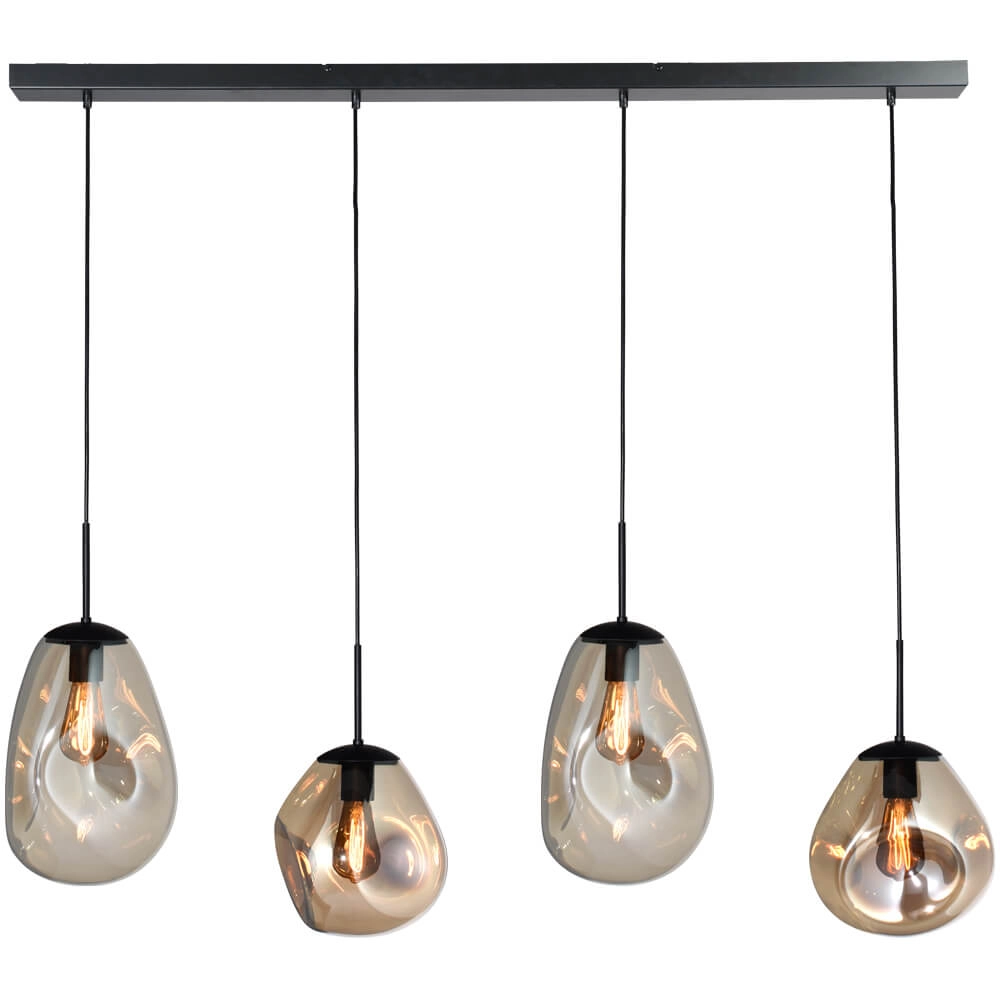 Hanglamp Lava 4x goud glas