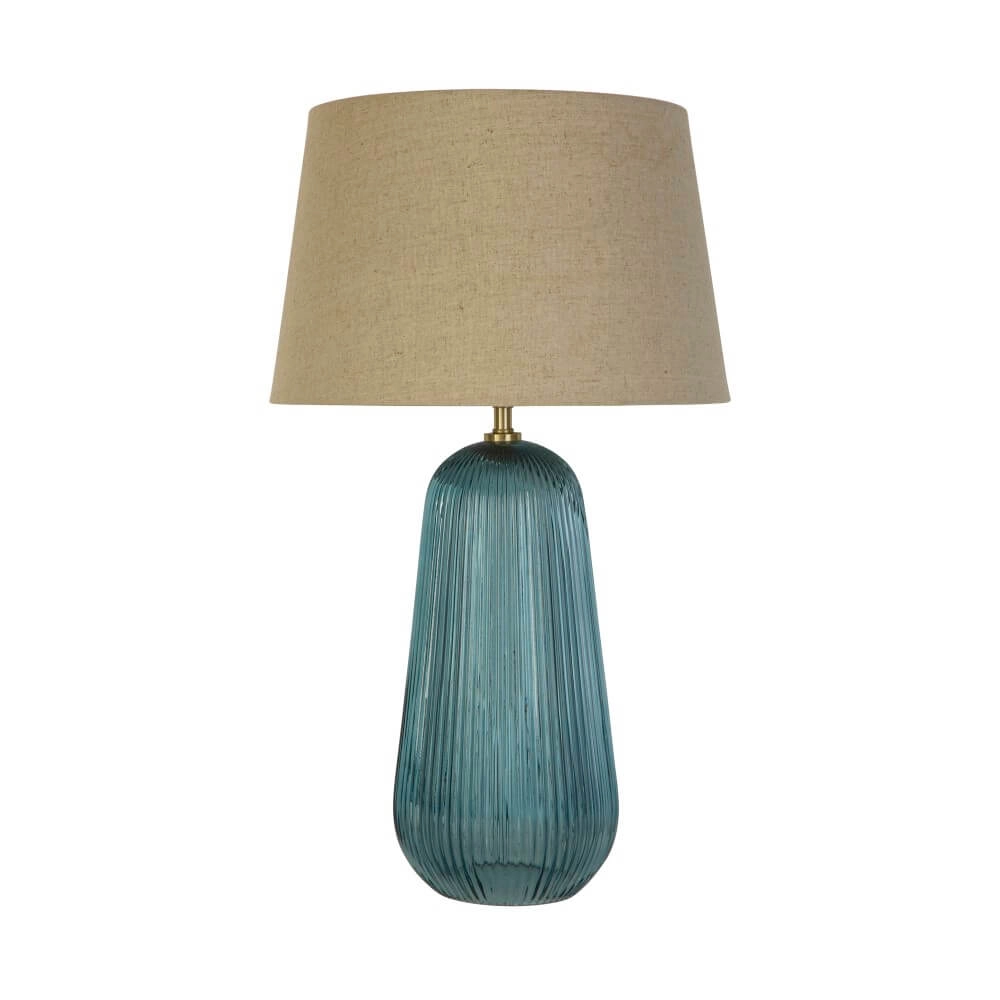 Schemerlamp Cameo blauw glas Searchlight 5053423273754
