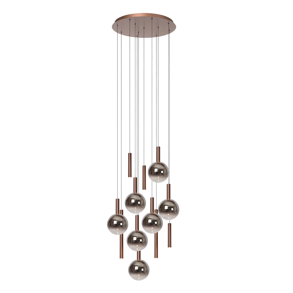 Design vide hanglamp Jasmine koper 12-lichts