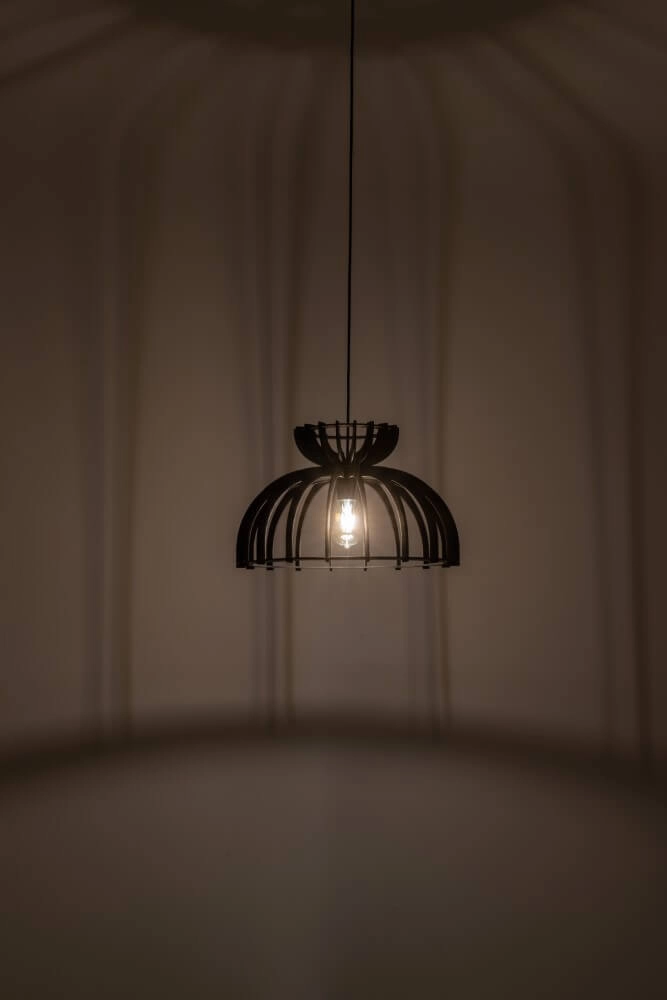 Houten hanglamp Kymi Ø 48cm - zwart Lyora 5903139105750