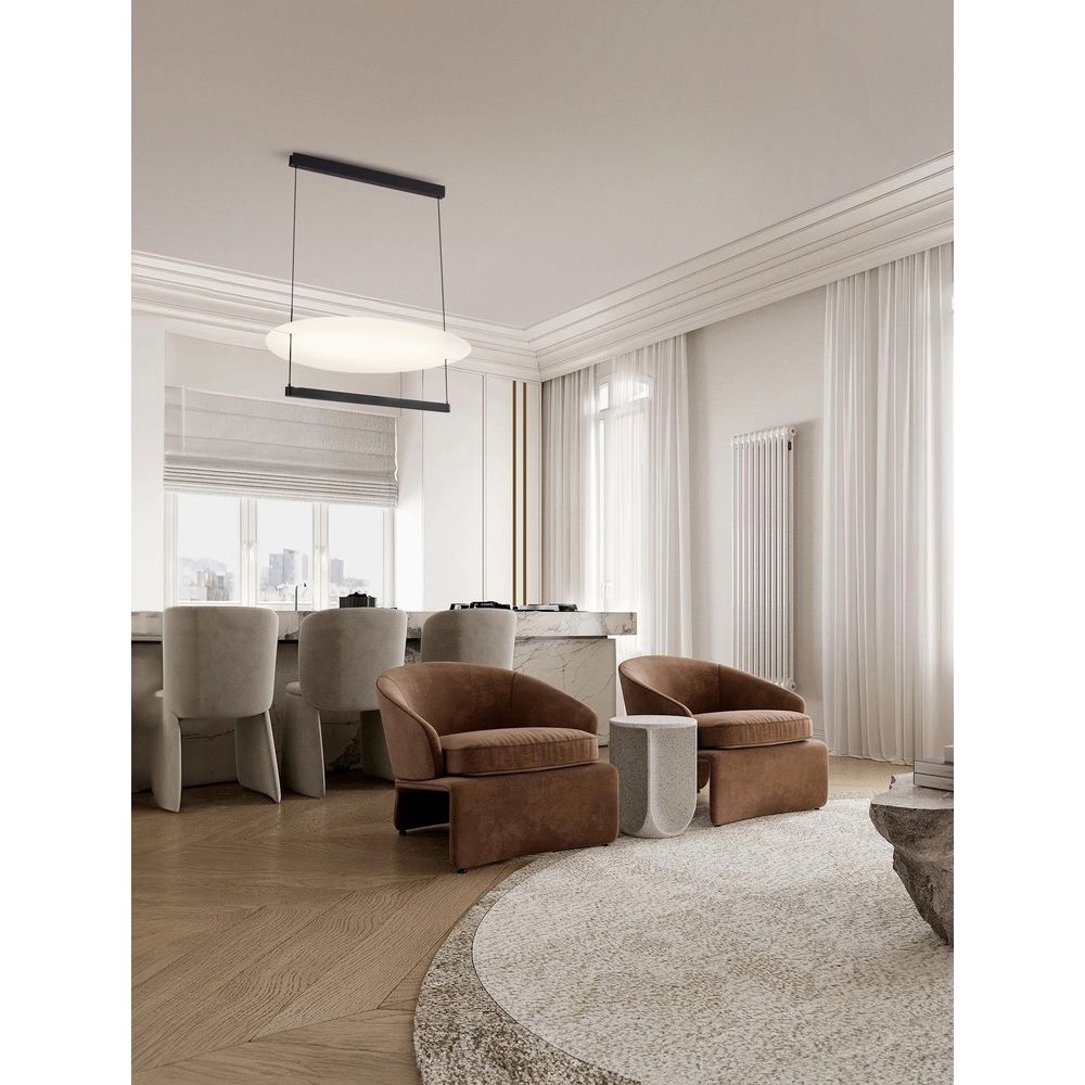 Design hanglamp Diona Ø 80cm zwart met wit Lyora 5212017451446
