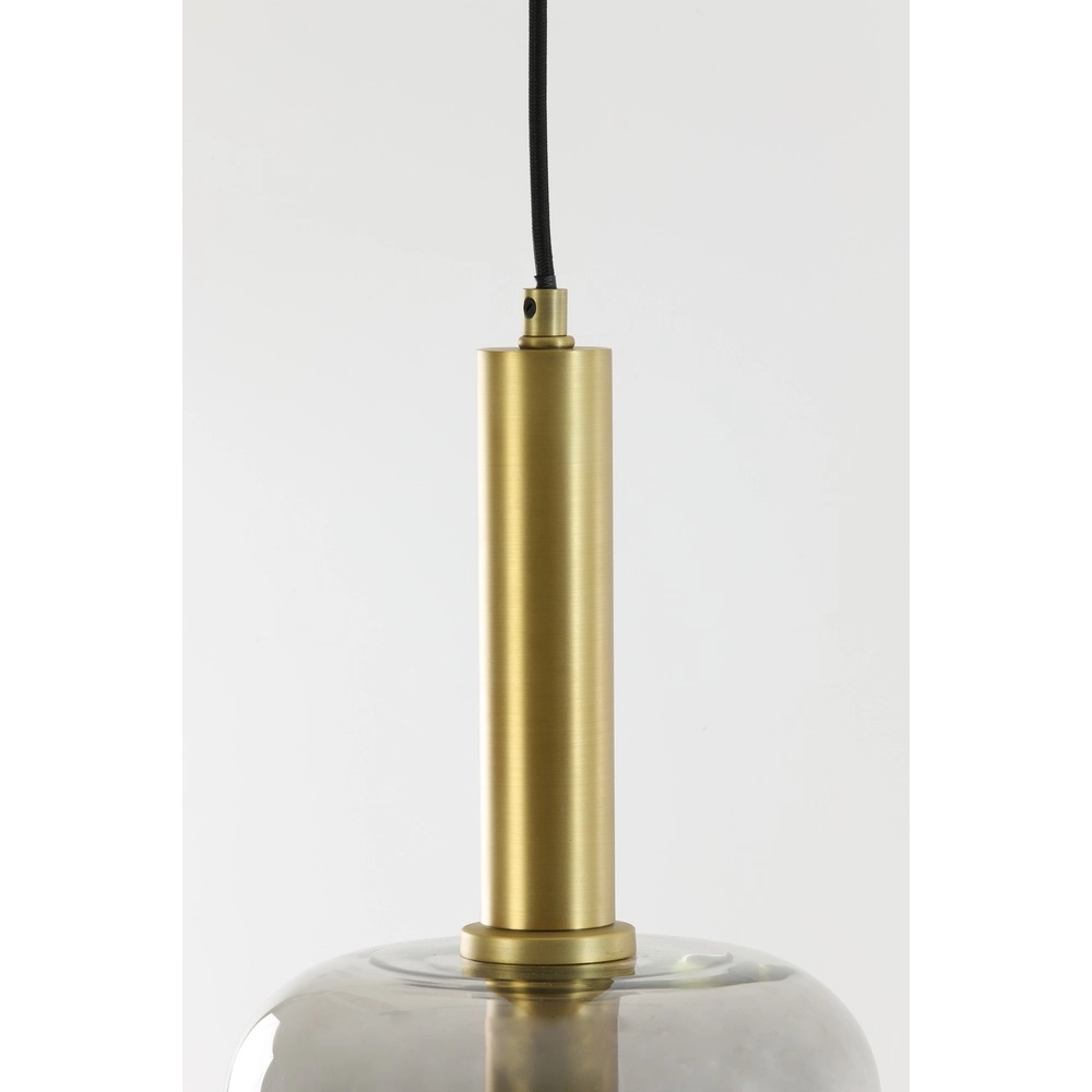 Glazen hanglamp Lekar 1x E27 - messing en smoke glas Light & Living 8717807601447