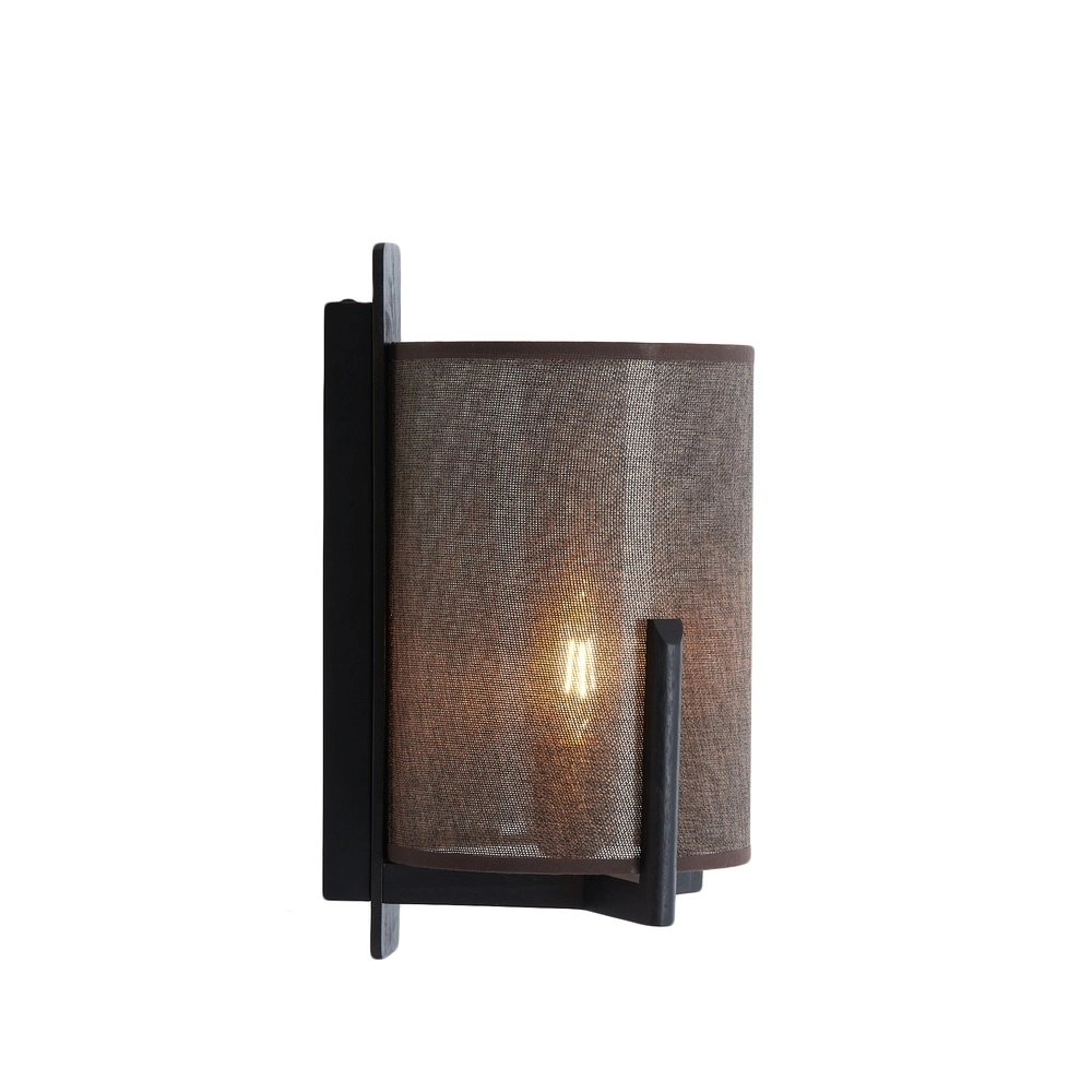 Danish design wandlamp Litto zwart met linnen Light & Living 8717807792749