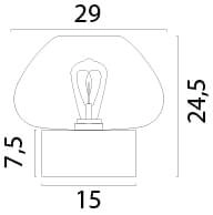 Tafellamp Genua zwart met goud glas Ø 29cm Masterlight 8718121357188