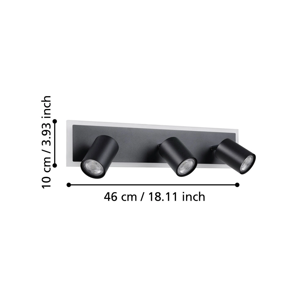 Led plafondspot Rimbocchi 1 3L - zwart - richtbaar Eglo 9008606316564