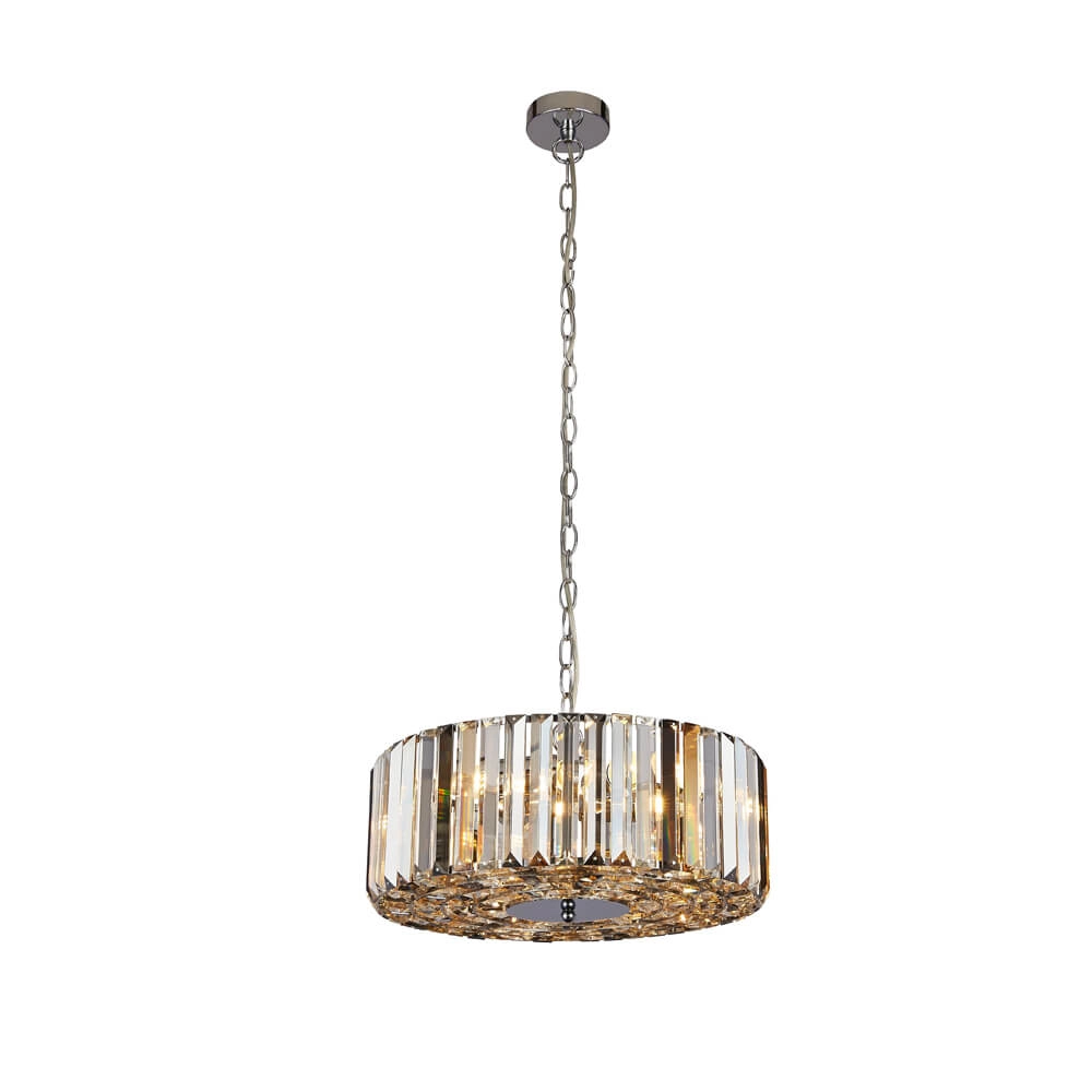 Hanglamp Chapeau 42cm chroom met kristalglas