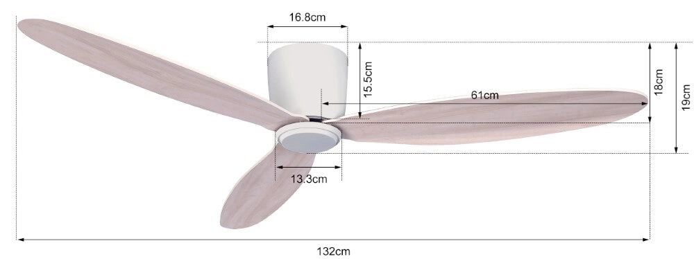 Scandinavische plafondventilator Airfusion Radar Ø 132cm Beacon 9333509102366
