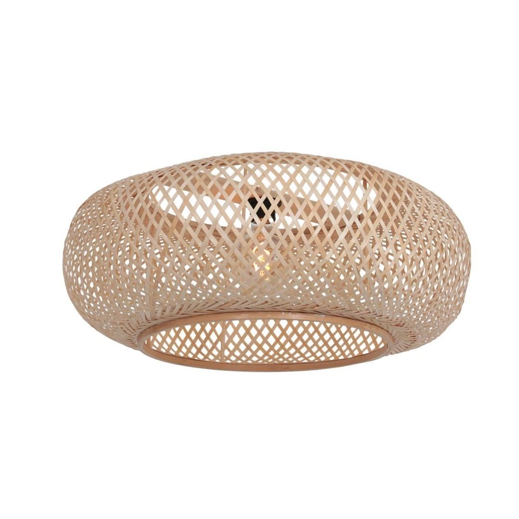 Witte booglamp Maze Naturel met rotan kap Steinhauer 8712746185812