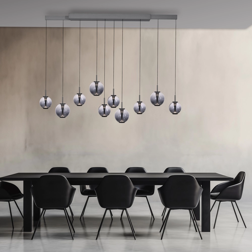 Hanglamp Pure E-Infinty mystic grey met smoke glas Paul Neuhaus 4012248397862