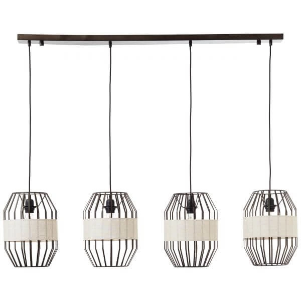 Hanglamp Slope 4-lichts zwart met zandkleur Brilliant 4004353394669
