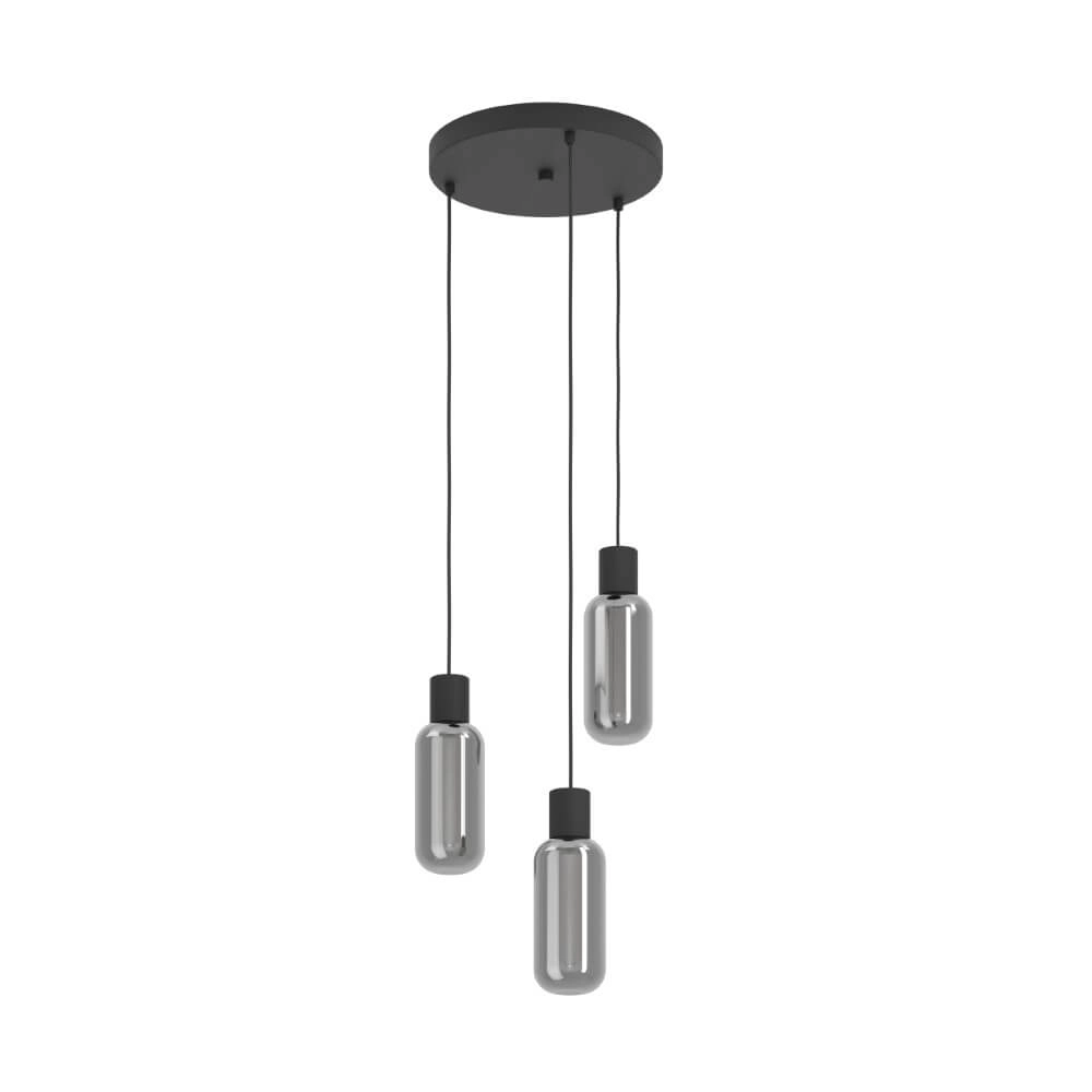 3-lichts hanglamp Majone rond zwart