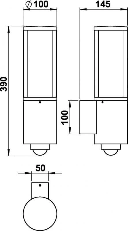 Muurlamp Rod met bewegingssensor Albert 4007235903201