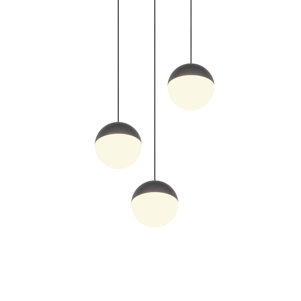 3-lichts hanglamp Senta rond antraciet Trio 4017807697834