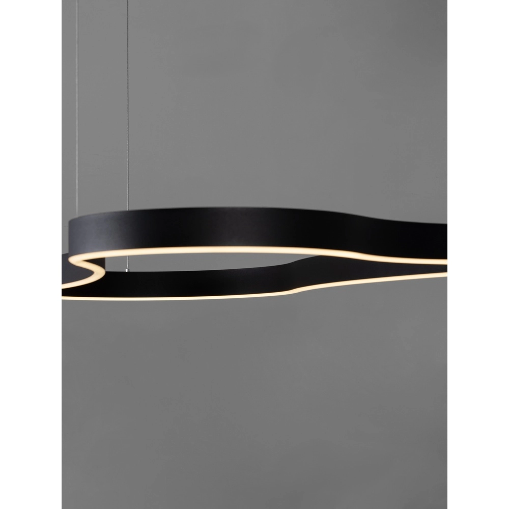 Natuurlijke vorm hanglamp Dussa zwart 120cm Lyora 5212017463074