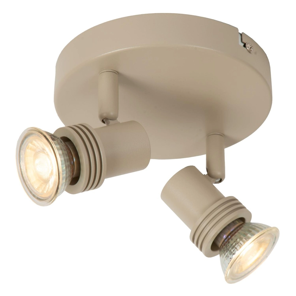 Plafondspot Kianti 2-lichts zand bruin Lucide 5411212531124