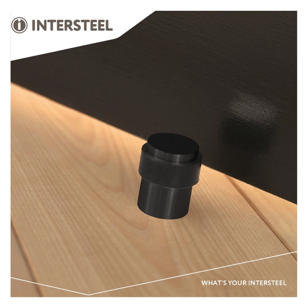 Deurstop Stelo zwart vloermontage Intersteel 8714186502532