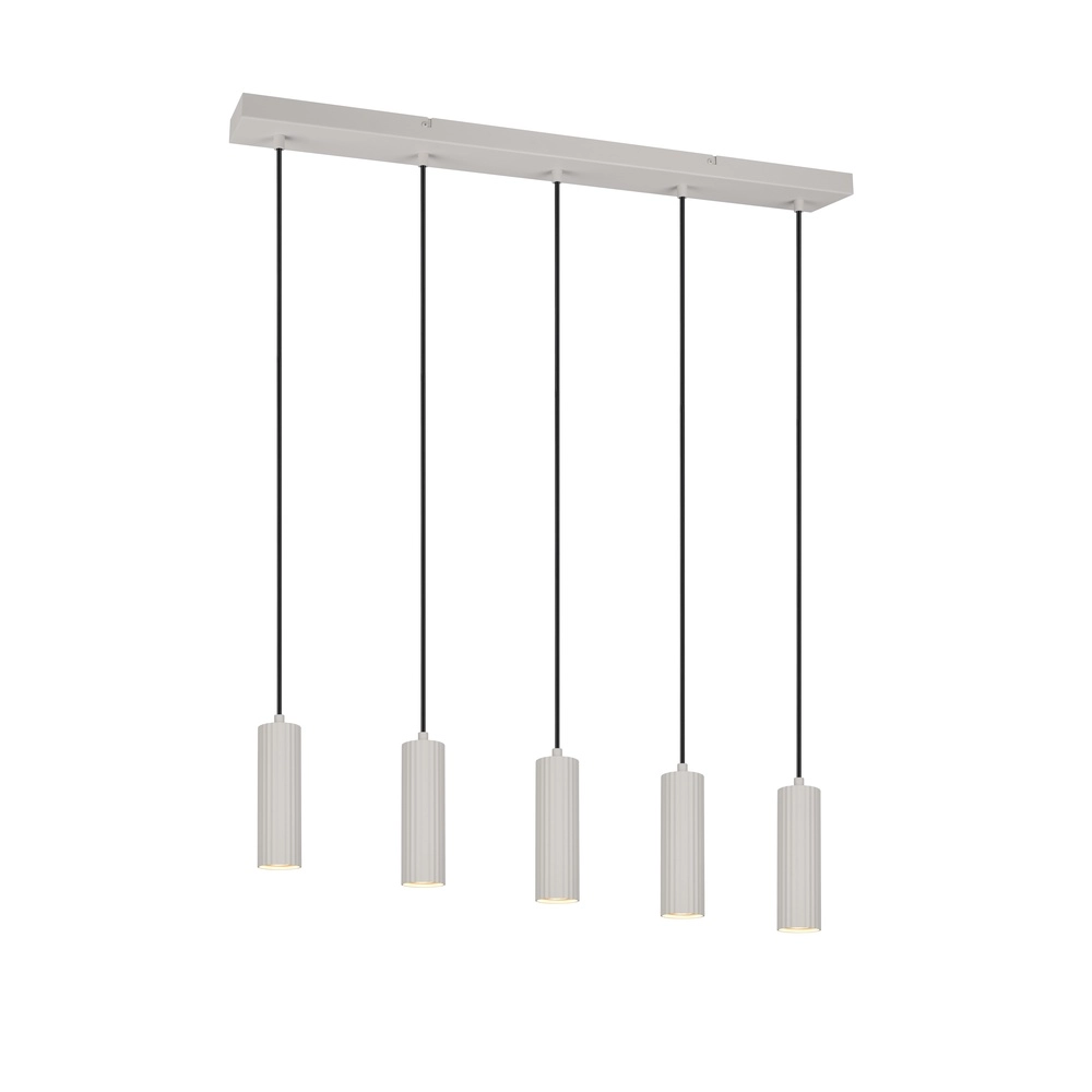 5-lichts hanglamp Soka grijs