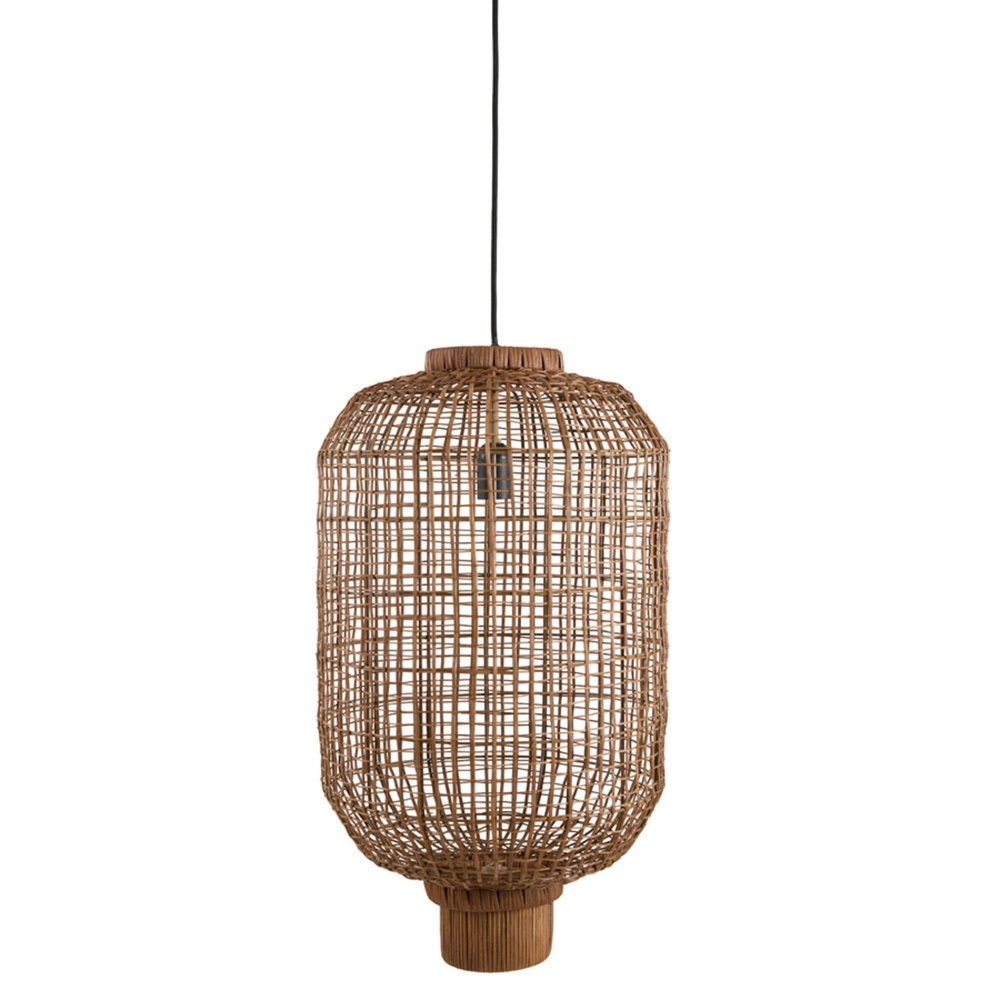 Natuurlijke hanglamp Dorzan donker Ø 37cm