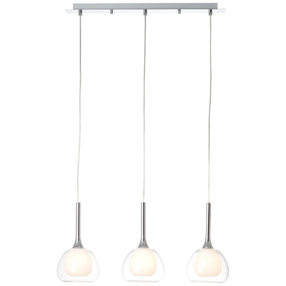 Eetkamer hanglamp Hadan chroom met helder glas