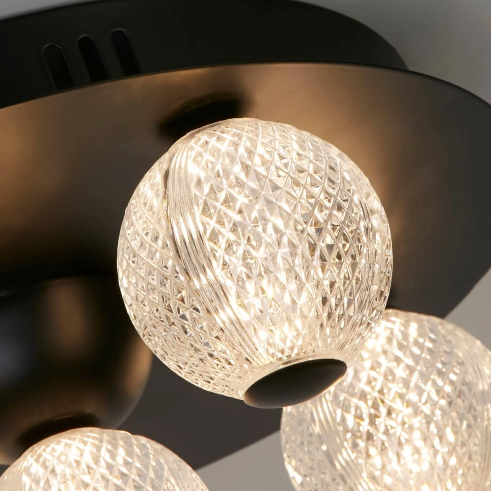5-lichts plafondlamp Asteroid zwart Searchlight 5053423273419