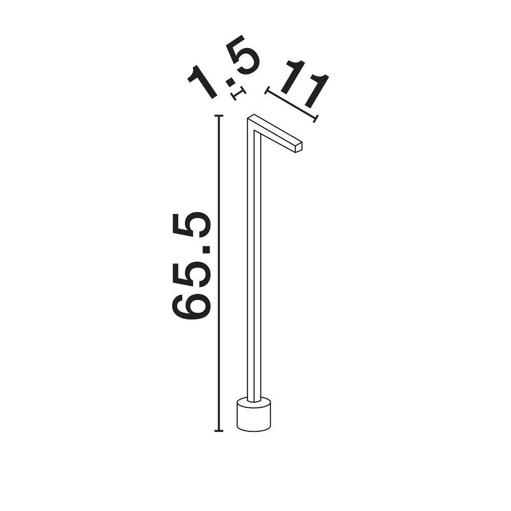 Strakke tuinlamp Pipe zwart 64,5cm Lyora 5212017465542