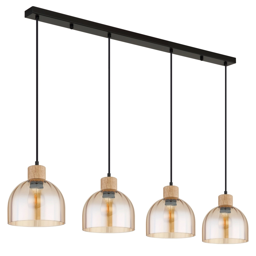 4-lichts hanglamp Swanson zwart Globo 9007371583652