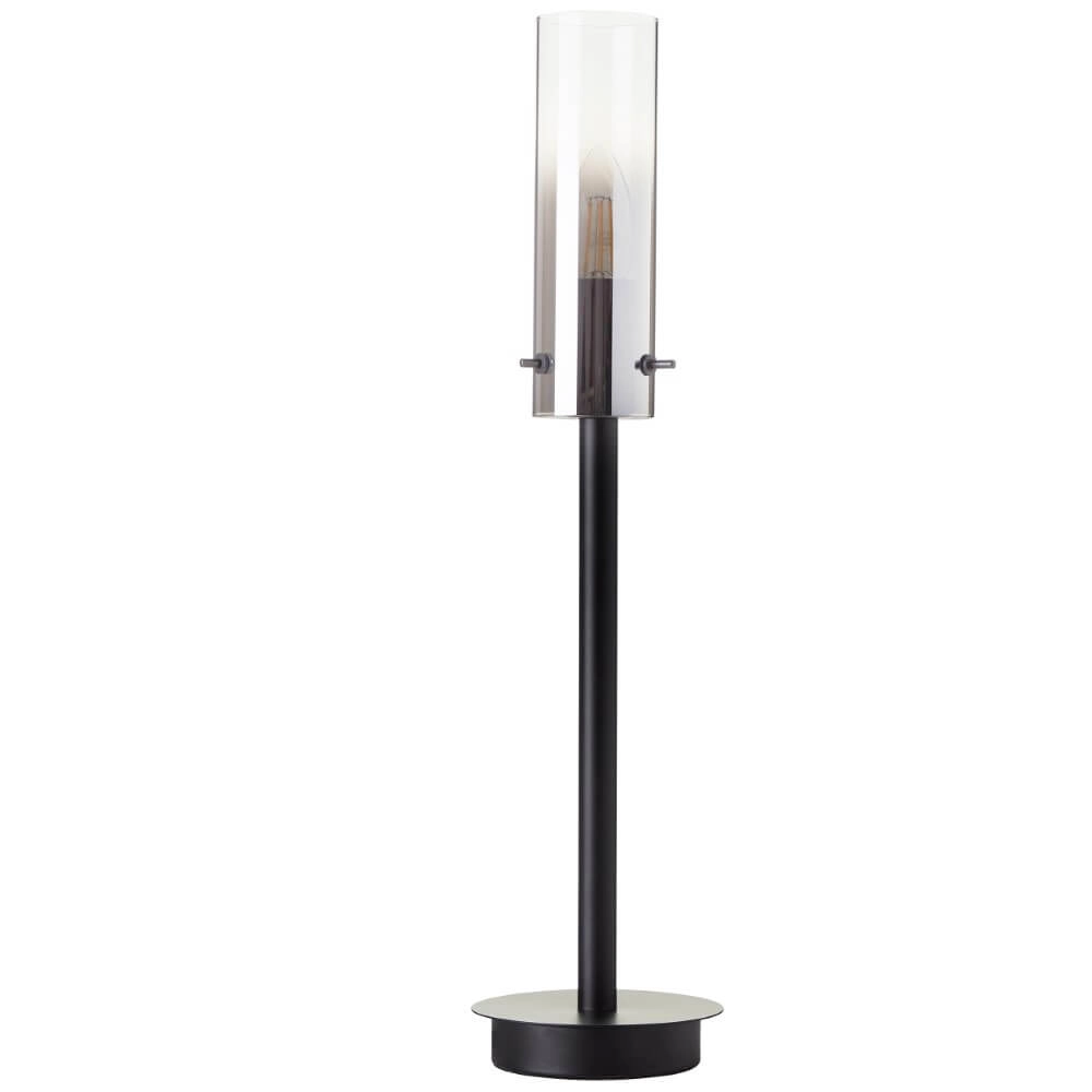 Tafellampje Glasini zwart met smoke glas Brilliant 4004353429538