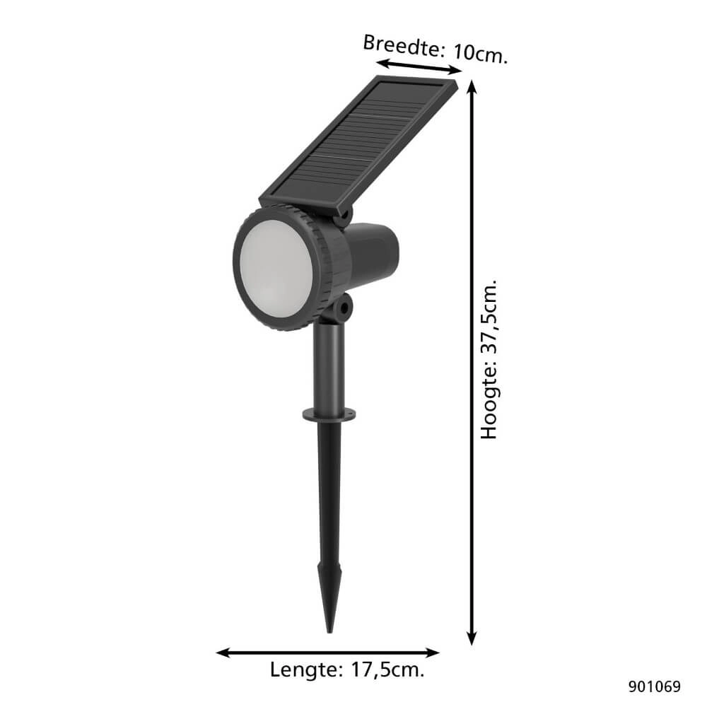 Solar prikspot Sambuco zwart Eglo 9008606297962