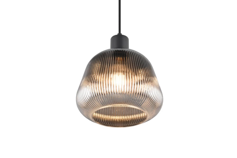 Hanglamp Tarifa met geribbeld glas Trio 4017807615791
