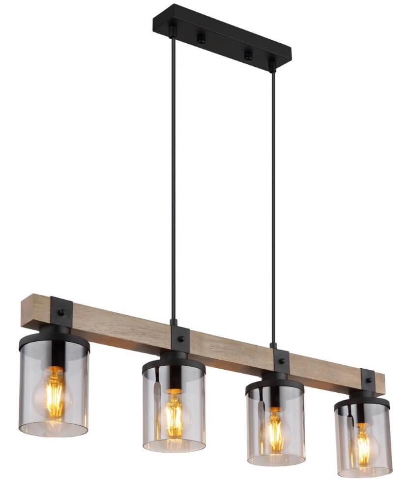 Houten hanglamp Lila 4-lichts