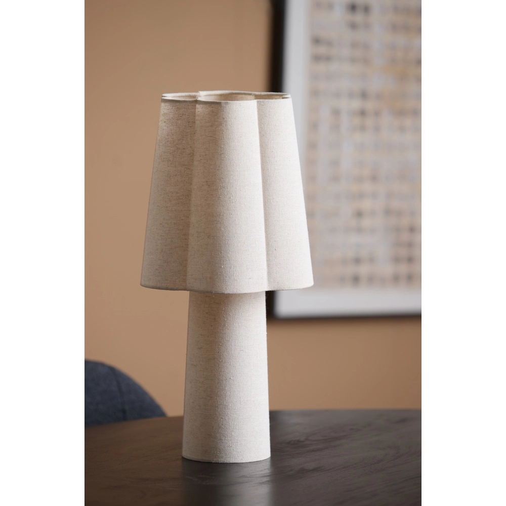 Schemerlamp Musaby organische vorm - naturel linnen Light & Living 8717807784249
