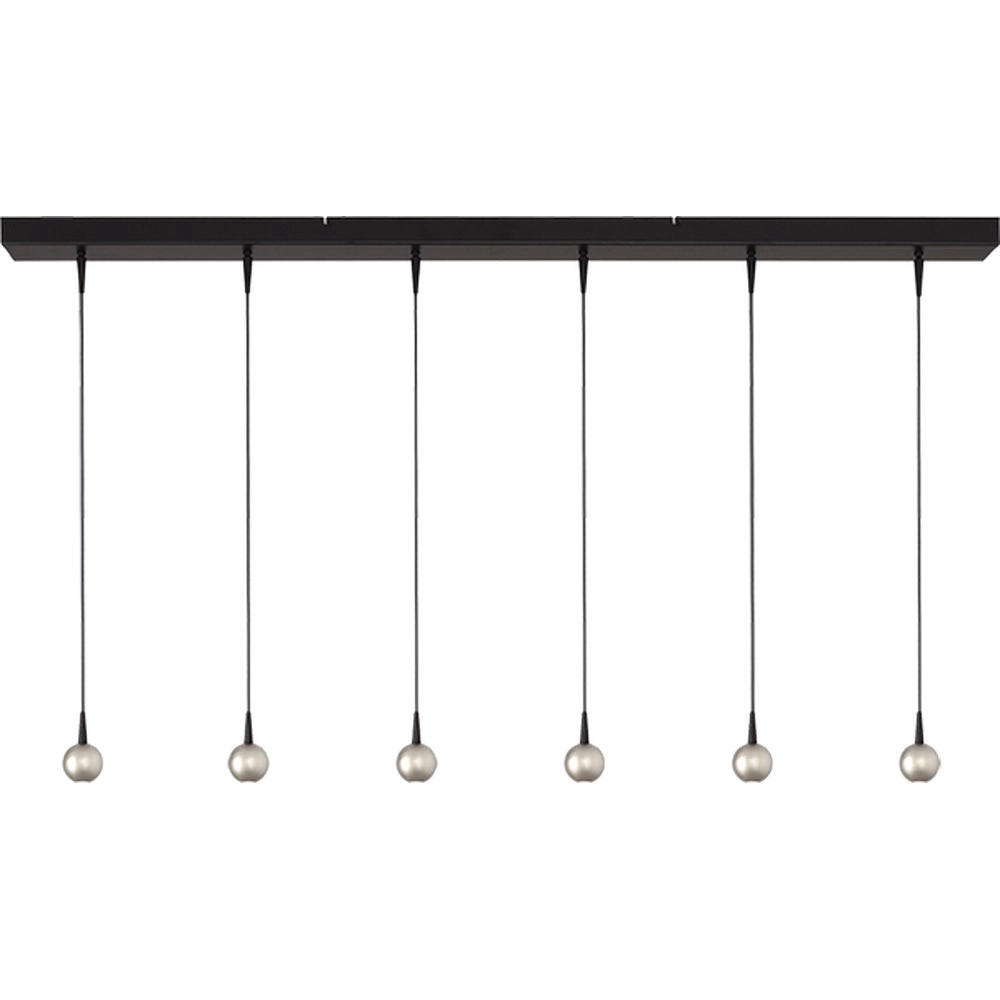 6-lichts hanglamp Talana zwart met nikkel Ø6cm DTW