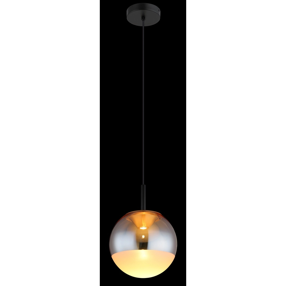Design hanglamp Severin zwart met amber glas Globo 9007371546930