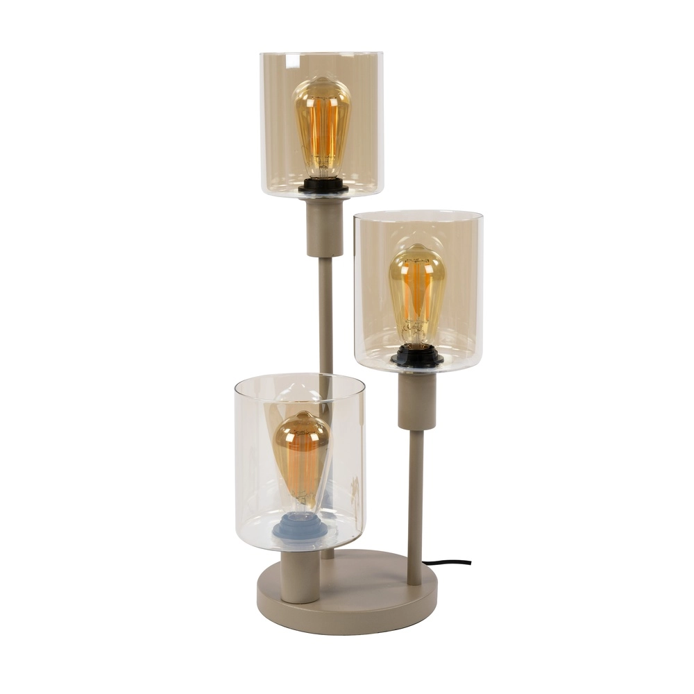 Design tafellamp Sepiora 3-lichts zand bruin Lyora 8716803515314