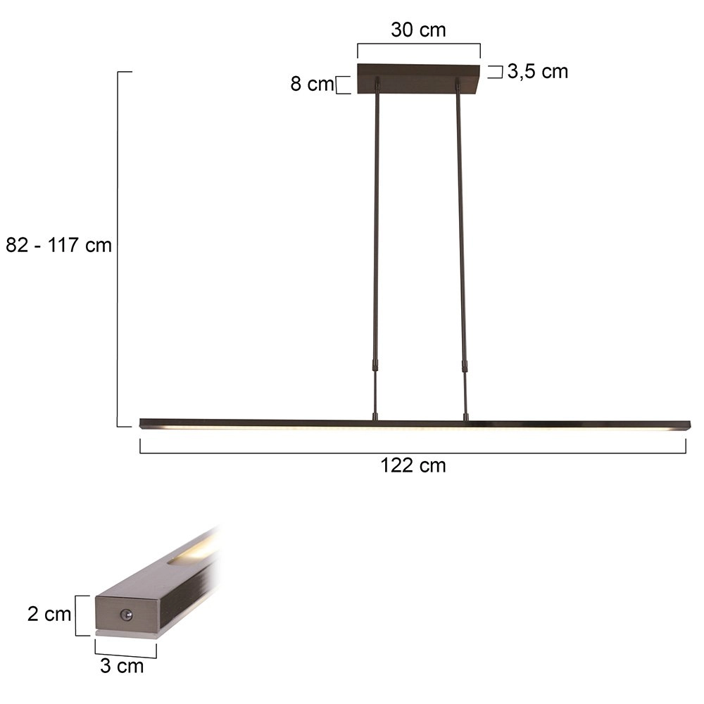 Led hanglamp Zelena grijs Steinhauer 8712746119817
