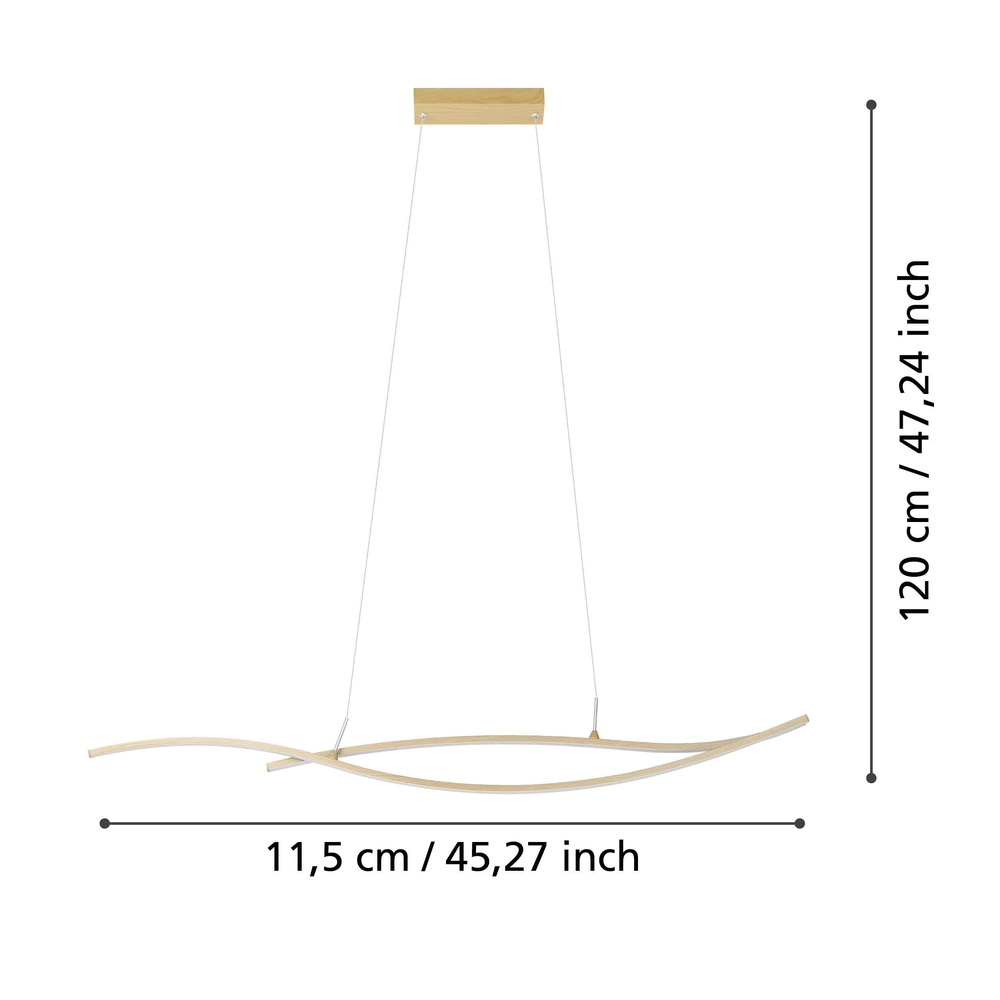 Led hanglamp Grisolia 115cm - houtlook Eglo 9008606316182