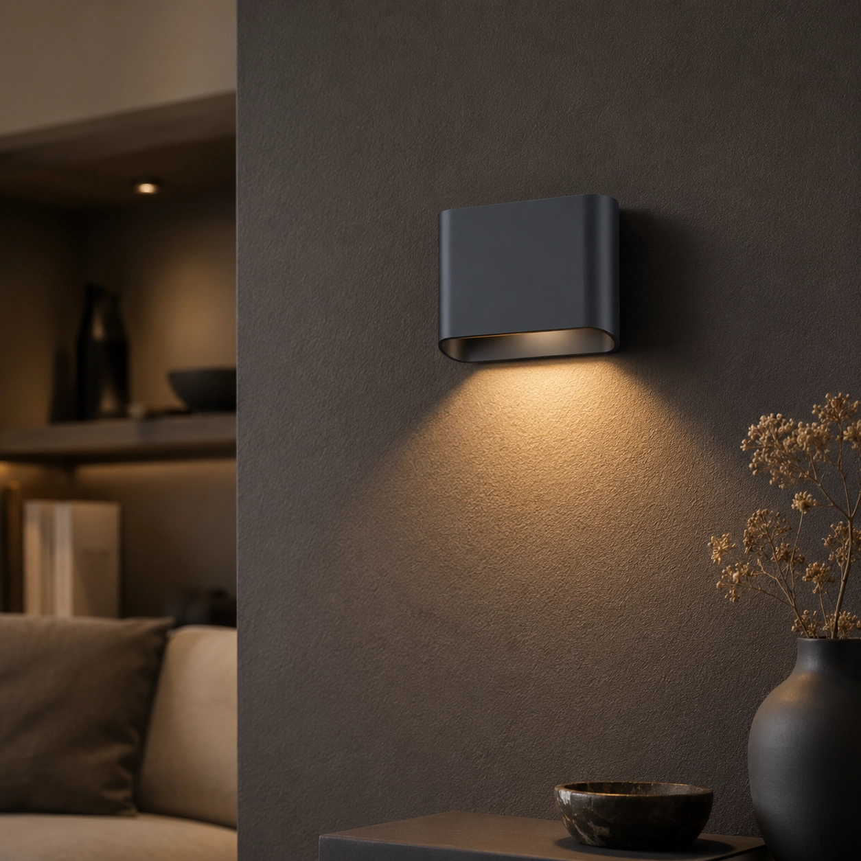 Wandlamp Diaz 1L Zwart