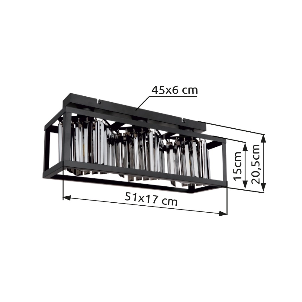 Plafondlamp Mathilde zwart Globo 9007371433117
