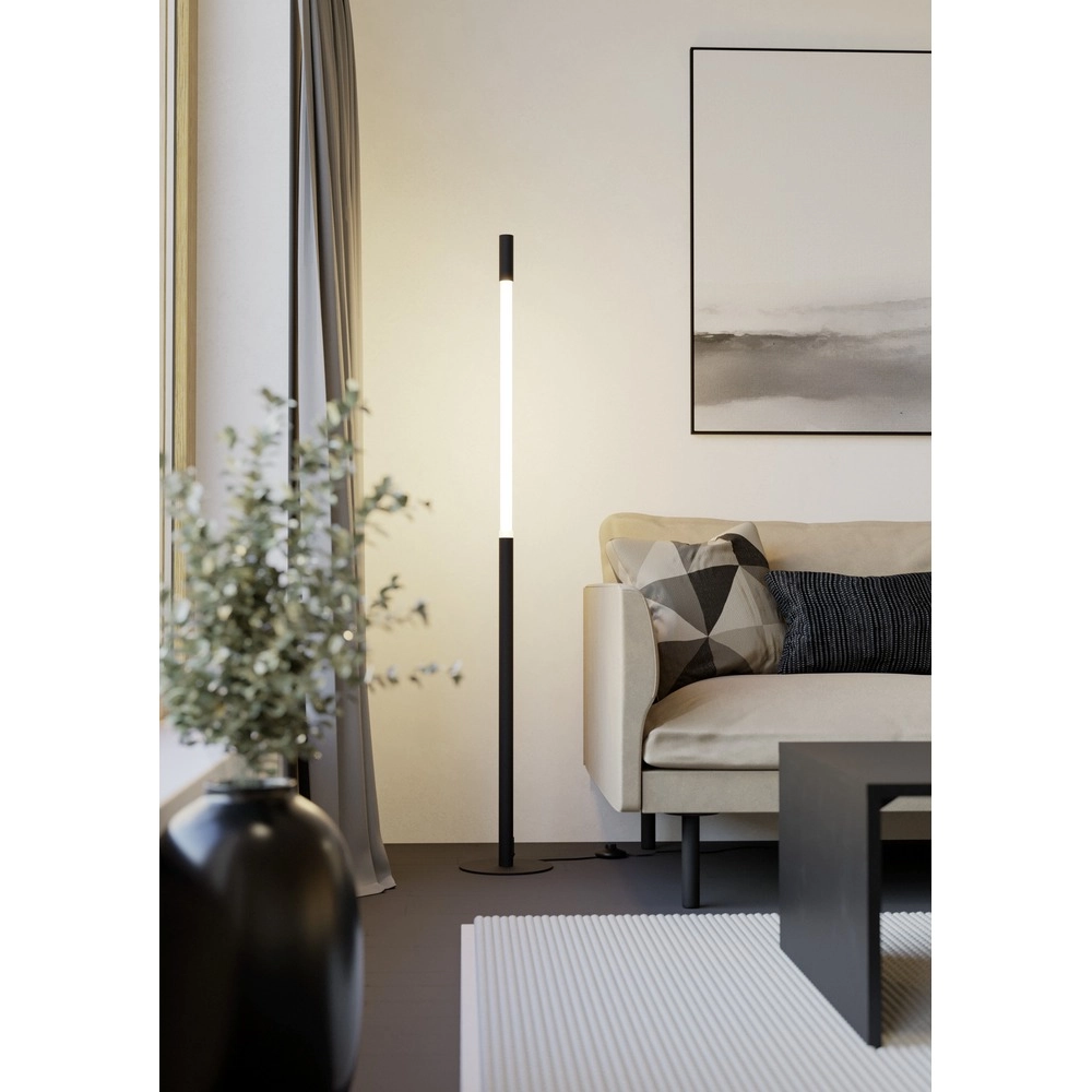 Strakke vloerlamp Parabita zwart met wit Eglo 9008606392414